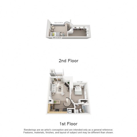 Floor plan for 1 bed, 1 bath, 800 sqft